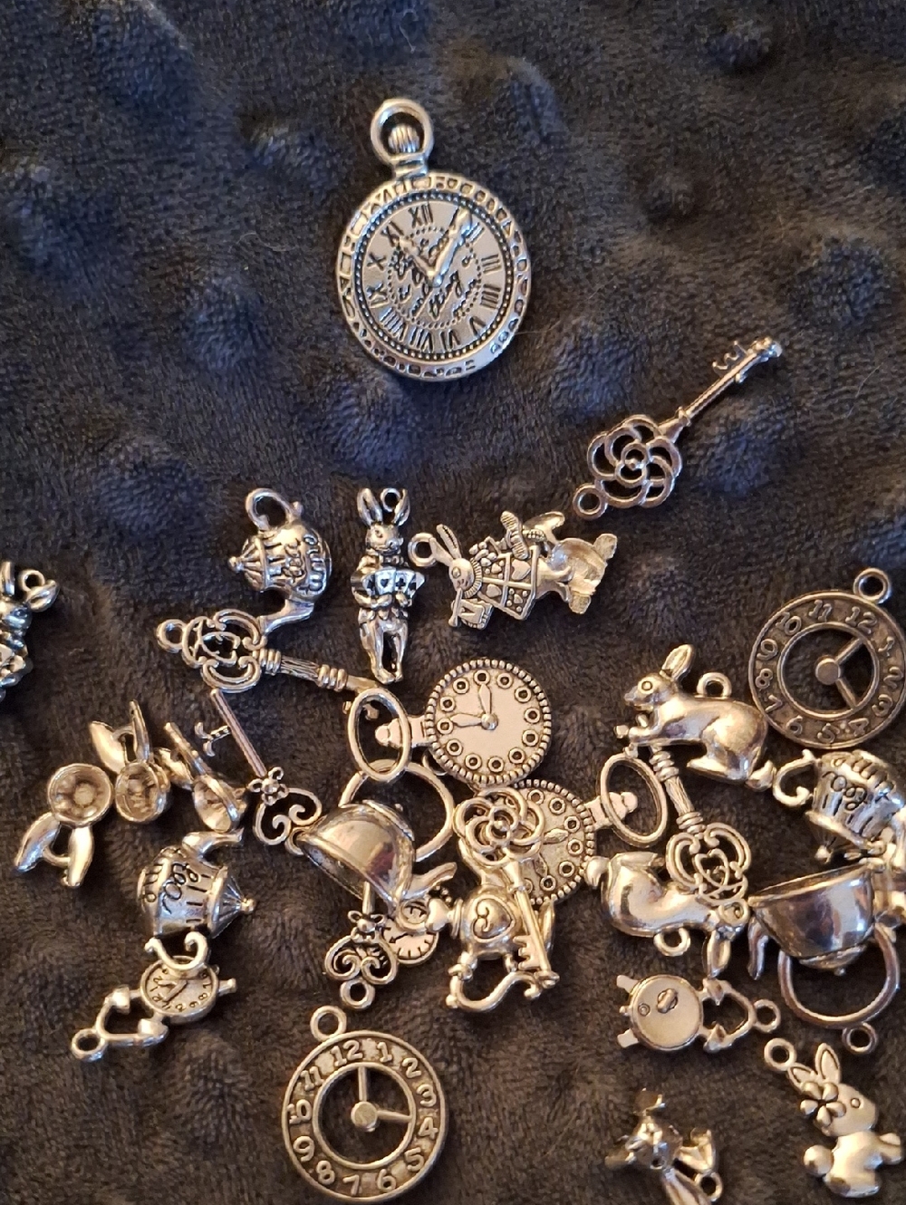 Silver Alice in Wonderland Charm Mix